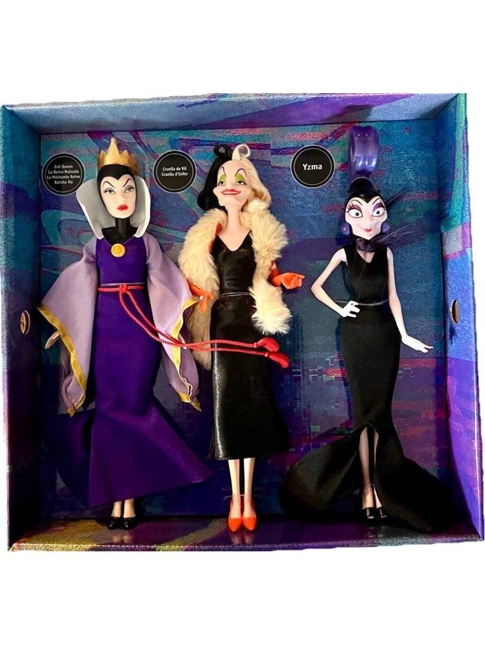 Disney Villains Fashion Doll 3 Pack by Mattel - Cruella, Yzma, Evil Queen New